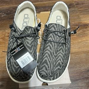 NWT women’s Hey Dude Wendy Woven Zebra Black Stripe Size 11